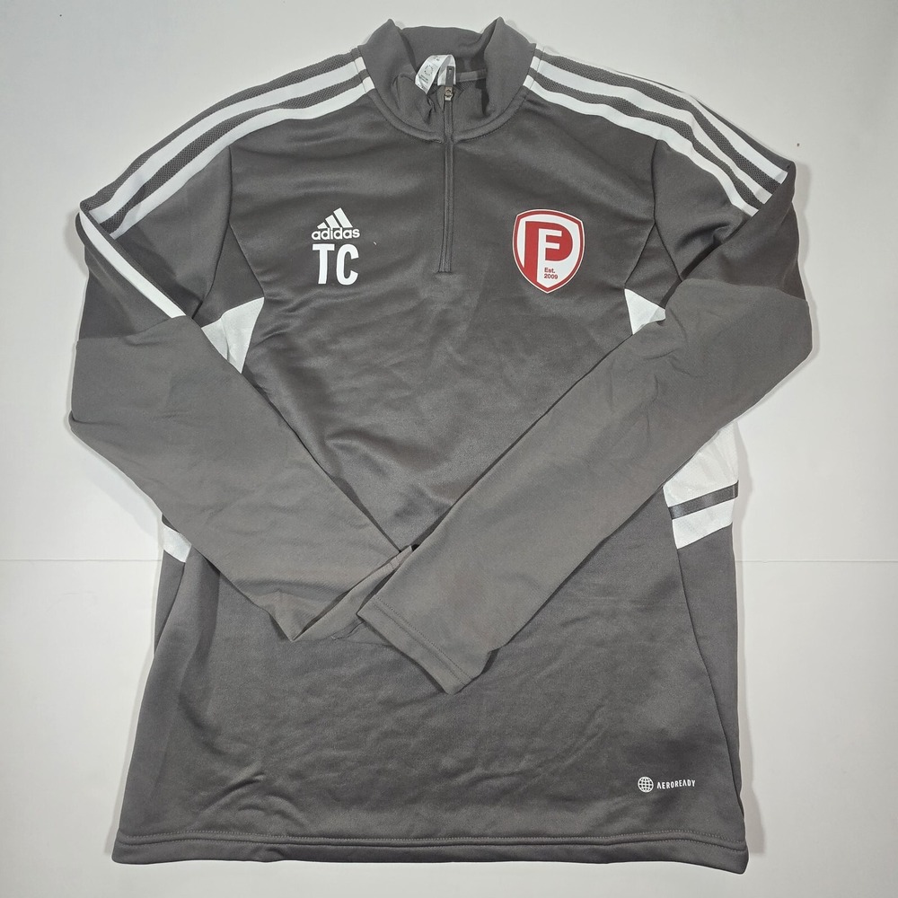 adidas Gray and White Long Sleeve Training Polo
